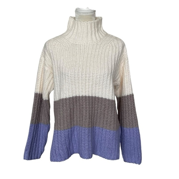 Ann Taylor Marled Turtleneck Sweater Women’s Size M Wool Blend Cozy Chunky - Picture 6 of 10